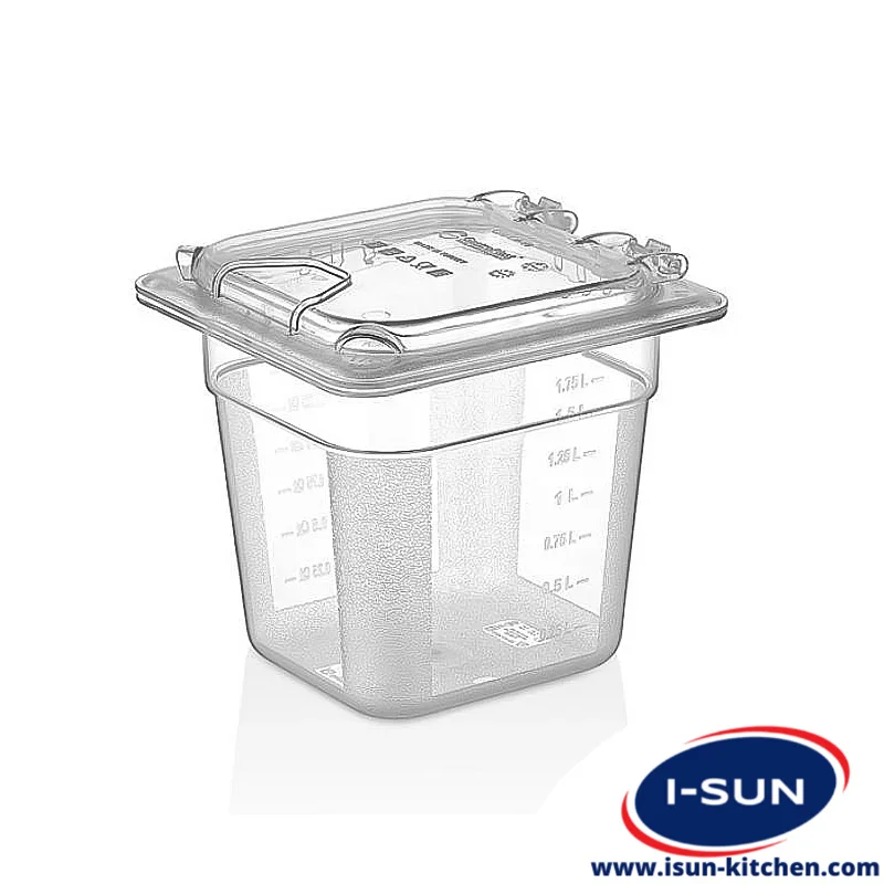 ظرف سس 1/6 عمق 15 شفاف درب دار