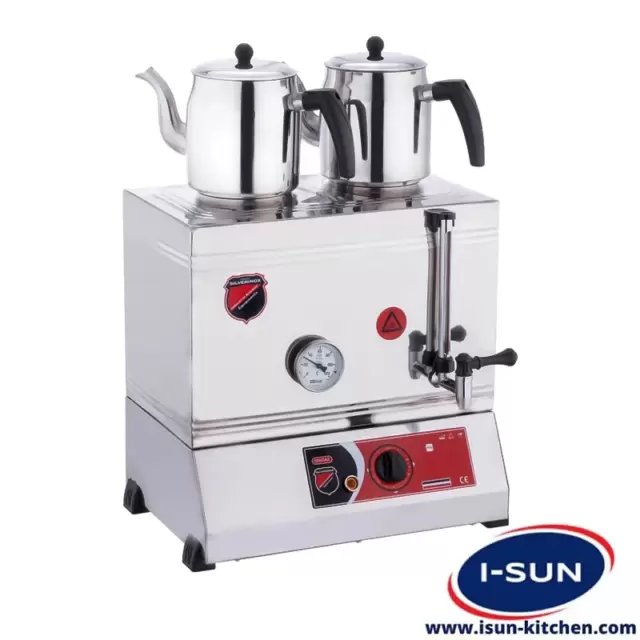 سماور 2 قوری استیل برقی سیلورینوکس