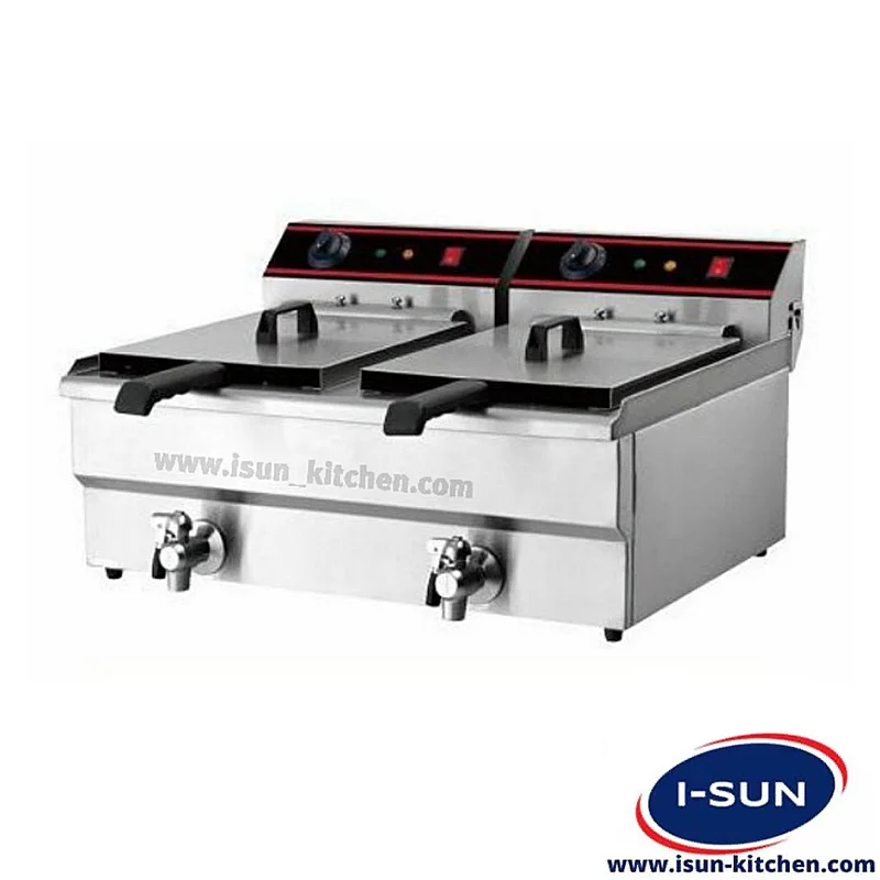 سرخ کن برقی رومیزی دو لگن با شیر تخلیه استار